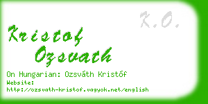 kristof ozsvath business card