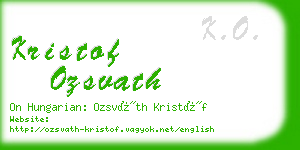 kristof ozsvath business card